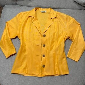 Raphael Yellow/Orange Casual 3/4th Sleeve Blazer